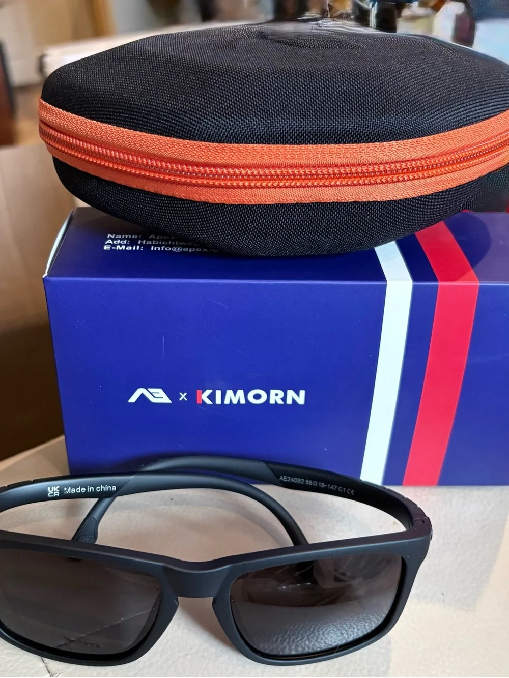 Kimorn Men’s Sunglasses — Black Frame with Smoke Lenses